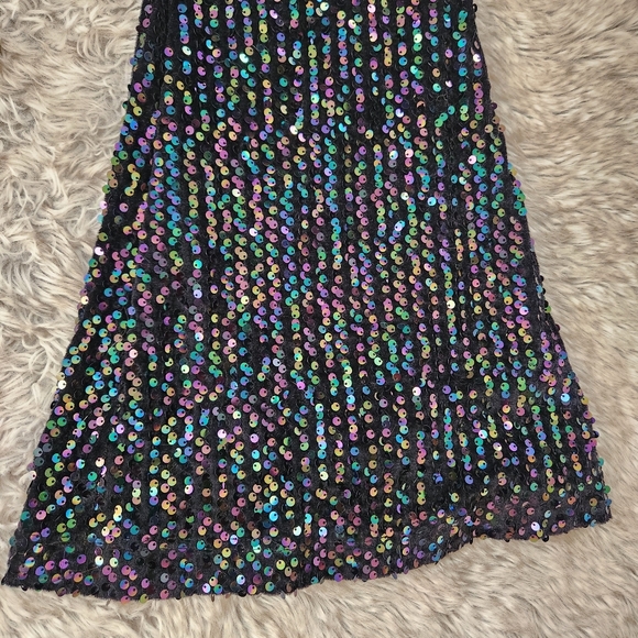 Free People‎ Sequin Festival Flares Stretchy Black Bell Bottoms Women's Large - Picture 3 of 11